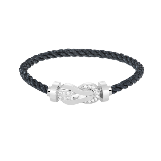 [Panda Jewelry]CHANCE LARGE 8 FIGURE BUCKLE HALF DIAMOND BRACELET SILVER