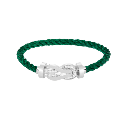 [Panda Jewelry]CHANCE LARGE 8 FIGURE BUCKLE HALF DIAMOND BRACELET SILVER