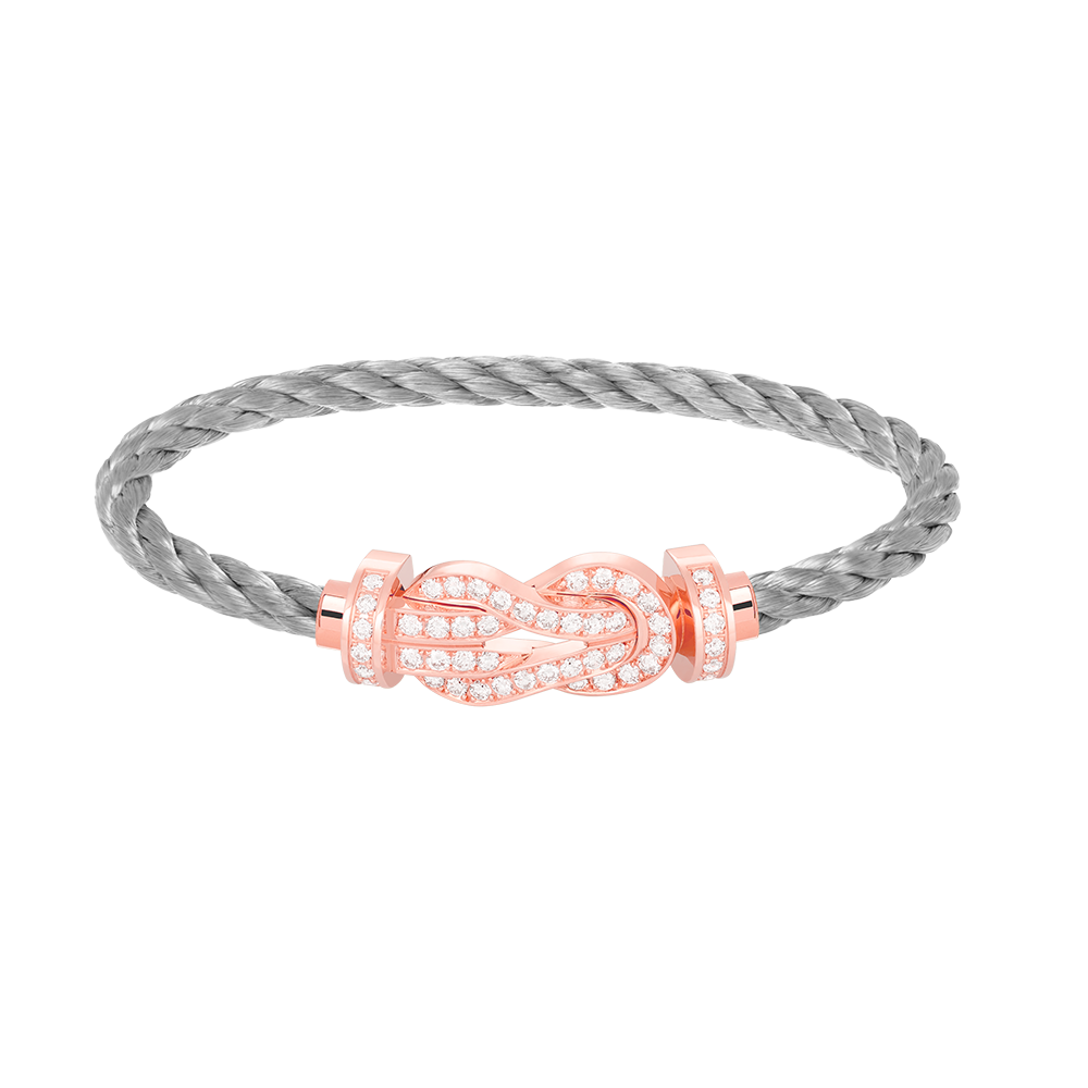 [Panda Jewelry]CHANCE LARGE 8 FIGURE BUCKLE FULL DIAMOND BRACELET ROSE GOLD
