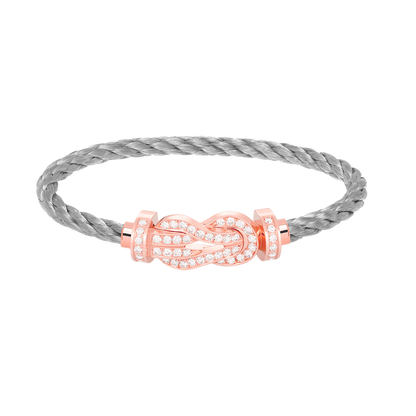 [Panda Jewelry]CHANCE LARGE 8 FIGURE BUCKLE FULL DIAMOND BRACELET ROSE GOLD