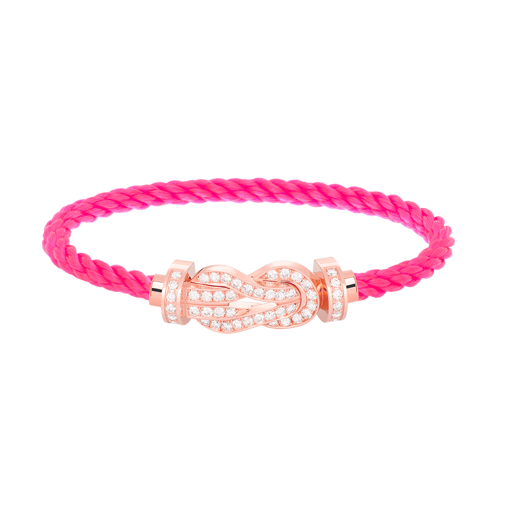 [Panda Jewelry]CHANCE LARGE 8 FIGURE BUCKLE FULL DIAMOND BRACELET ROSE GOLD