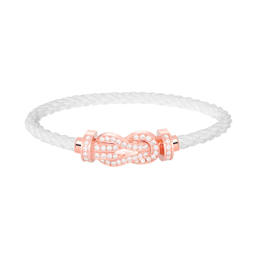 [Panda Jewelry]CHANCE LARGE 8 FIGURE BUCKLE FULL DIAMOND BRACELET ROSE GOLD