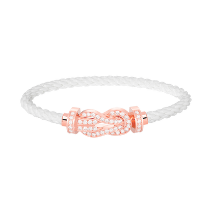 [Panda Jewelry]CHANCE LARGE 8 FIGURE BUCKLE FULL DIAMOND BRACELET ROSE GOLD