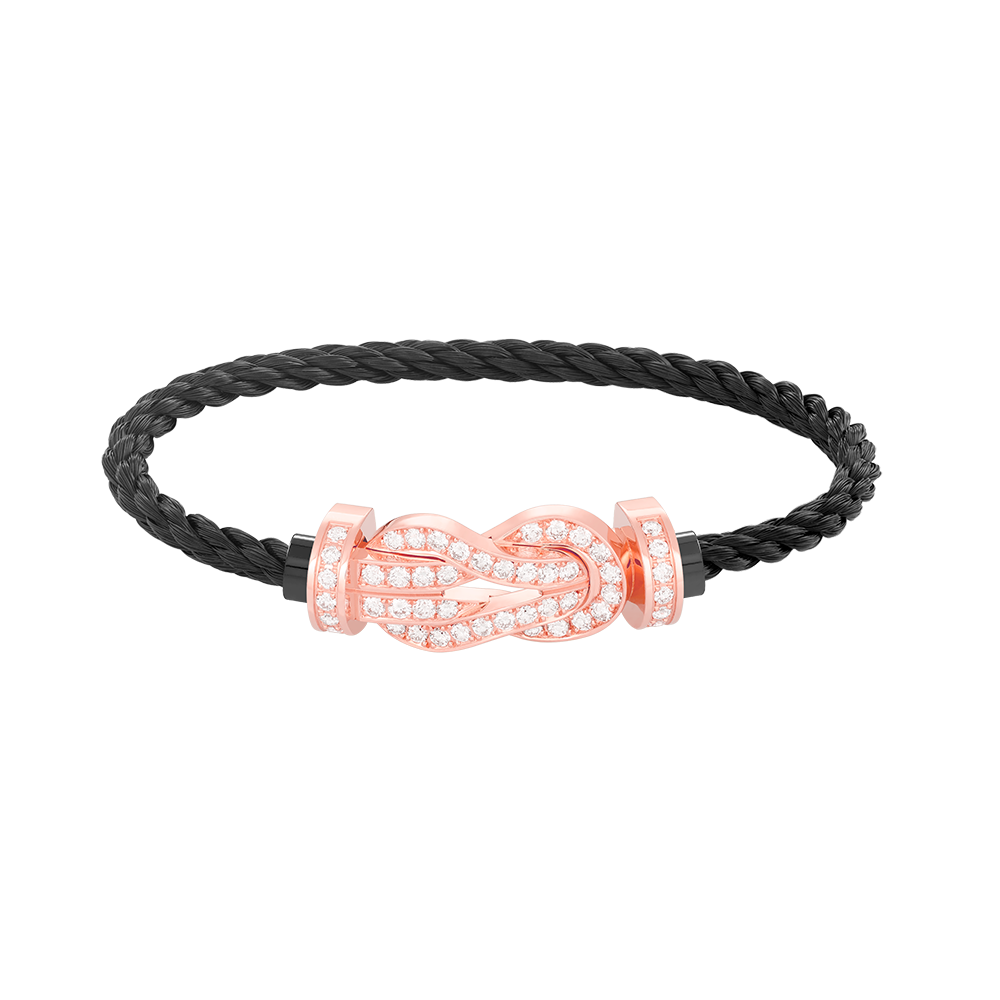 [Panda Jewelry]CHANCE LARGE 8 FIGURE BUCKLE FULL DIAMOND BRACELET ROSE GOLD