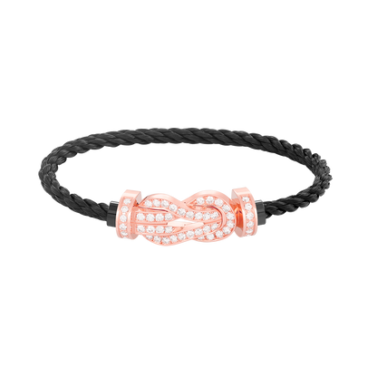 [Panda Jewelry]CHANCE LARGE 8 FIGURE BUCKLE FULL DIAMOND BRACELET ROSE GOLD