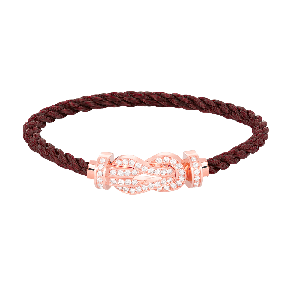 [Panda Jewelry]CHANCE LARGE 8 FIGURE BUCKLE FULL DIAMOND BRACELET ROSE GOLD