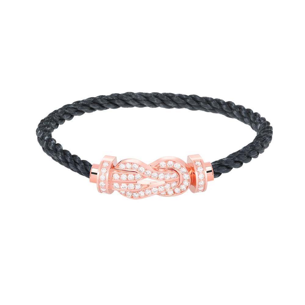 [Panda Jewelry]CHANCE LARGE 8 FIGURE BUCKLE FULL DIAMOND BRACELET ROSE GOLD