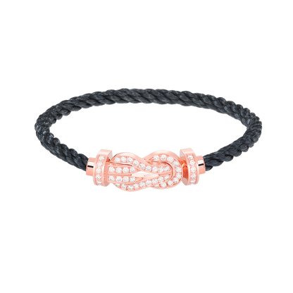 [Panda Jewelry]CHANCE LARGE 8 FIGURE BUCKLE FULL DIAMOND BRACELET ROSE GOLD