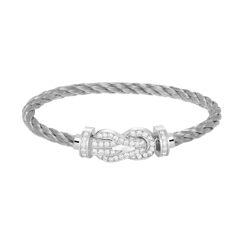 [Panda Jewelry]CHANCE LARGE 8 FIGURE BUCKLE FULL DIAMOND BRACELET SILVER