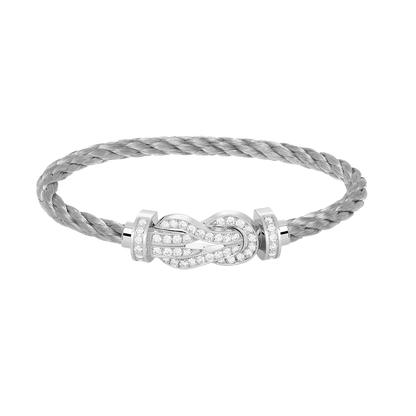 [Panda Jewelry]CHANCE LARGE 8 FIGURE BUCKLE FULL DIAMOND BRACELET SILVER