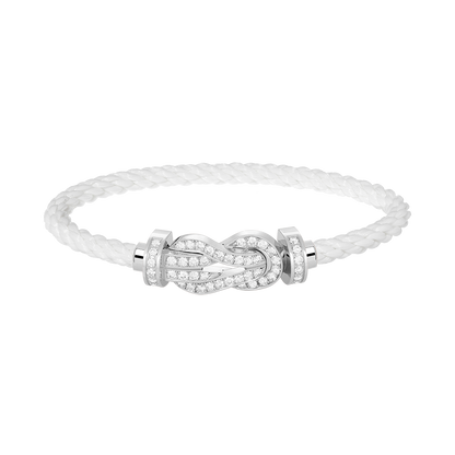 [Panda Jewelry]CHANCE LARGE 8 FIGURE BUCKLE FULL DIAMOND BRACELET SILVER
