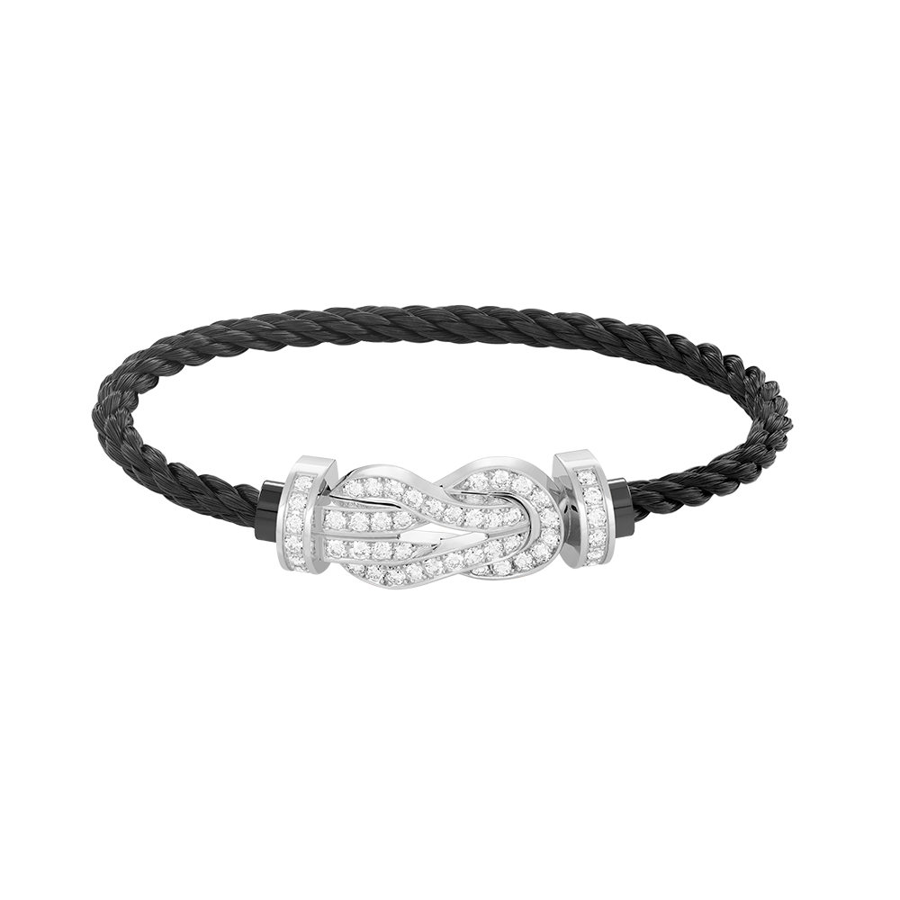 [Panda Jewelry]CHANCE LARGE 8 FIGURE BUCKLE FULL DIAMOND BRACELET SILVER