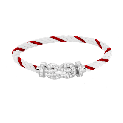 [Panda Jewelry]CHANCE LARGE 8 FIGURE BUCKLE FULL DIAMOND BRACELET SILVER