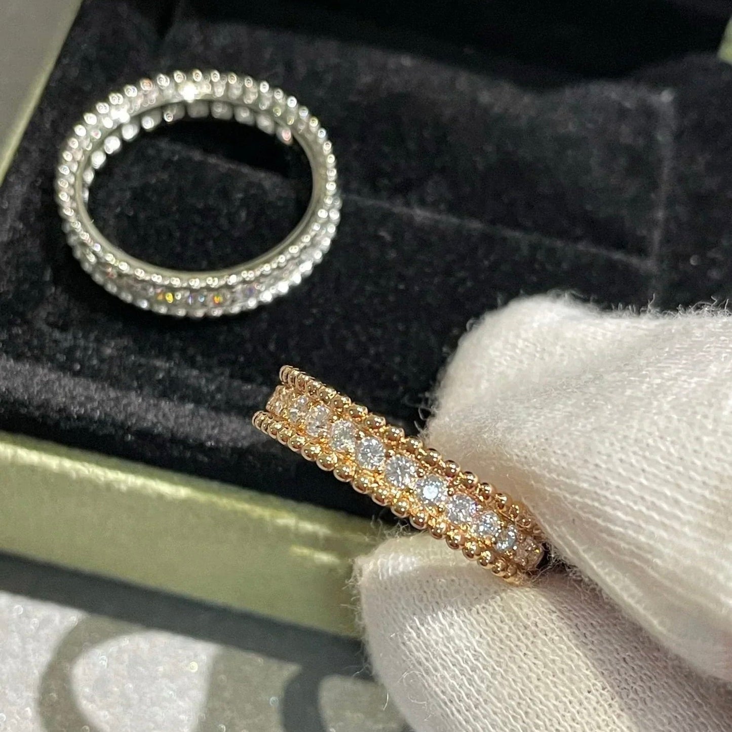 [Panda Jewelry]PERLEE DIAMOND ROSE GOLD RING