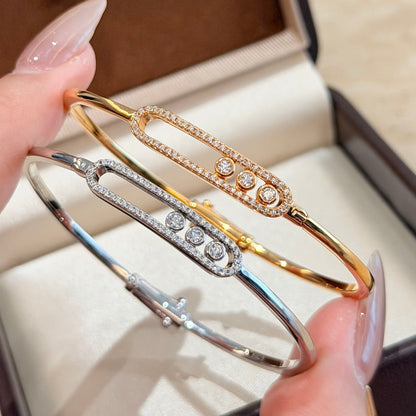 [Panda Jewelry]Move Pav茅 Diamond Bangle Bracelet M