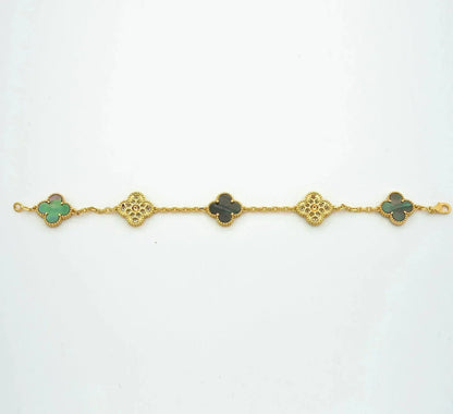 [Panda Jewelry] CLOVER 5 MOTIF GRAY MOP BRACELET COLLECTION