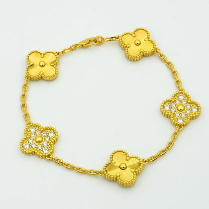 [Panda Jewelry] CLOVER 5 MOTIF LASER BRACELET COLLECTION