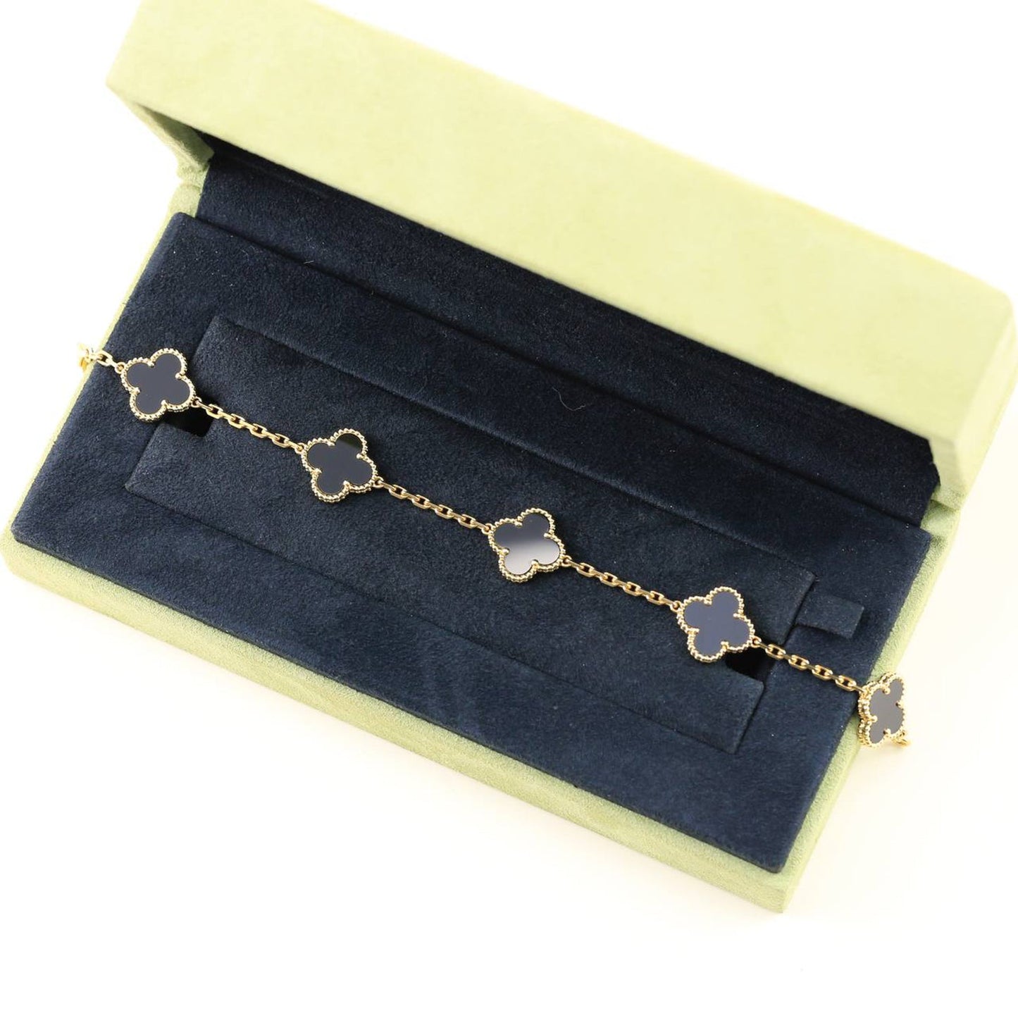 [Panda Jewelry] CLOVER 5 MOTIF ONYXS BRACELET COLLECTION
