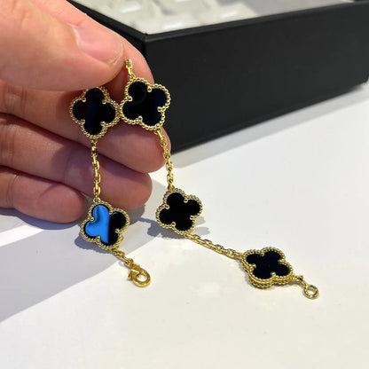 [Panda Jewelry] CLOVER 5 MOTIF ONYXS BRACELET COLLECTION