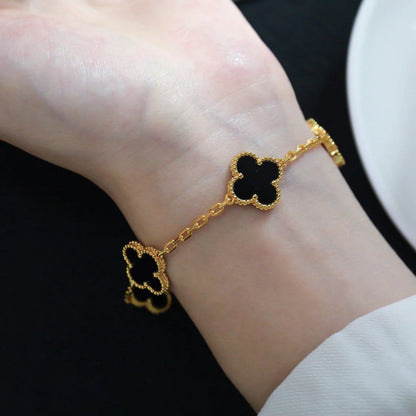 [Panda Jewelry] CLOVER 5 MOTIF ONYXS BRACELET COLLECTION