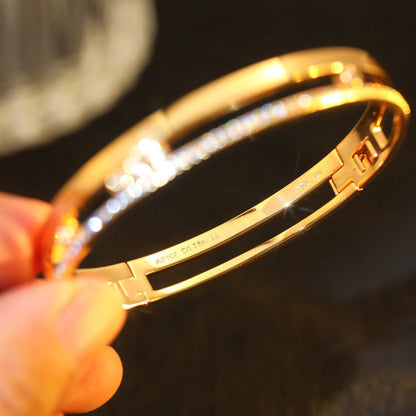[Panda Jewelry]Move Romane Diamond Bangle Bracelet