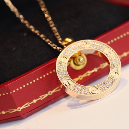 [Panda Jewelry]LOVE NECKLACE ADJUSTABLE ROSE GOLD