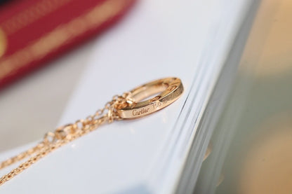 [Panda Jewelry]LOVE NECKLACE ADJUSTABLE ROSE GOLD 2 DIAMOND