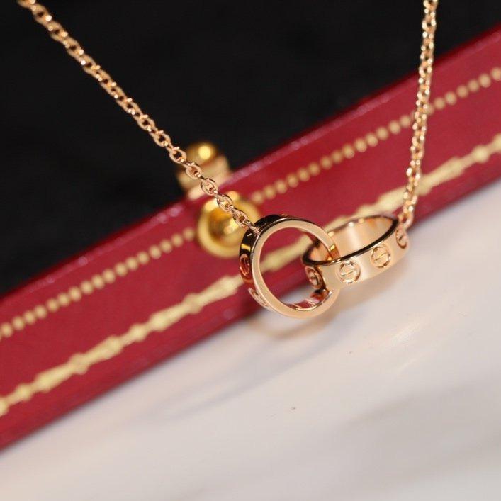 [Panda Jewelry]LOVE NECKLACE PINK GOLD AND SILVER