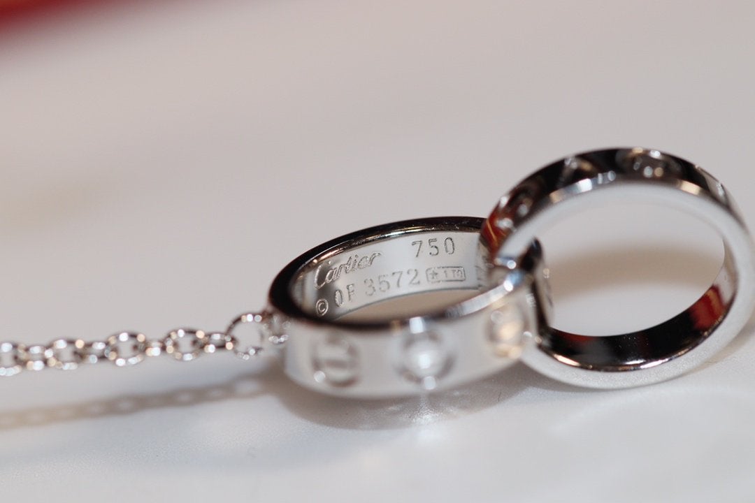 [Panda Jewelry]LOVE NECKLACE PINK GOLD AND SILVER