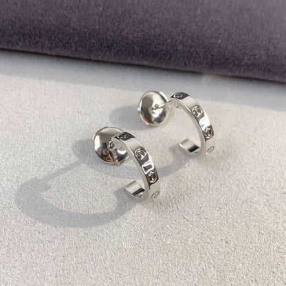 [Panda Jewelry]LOVE EARRINGS 2.65MM SILVER