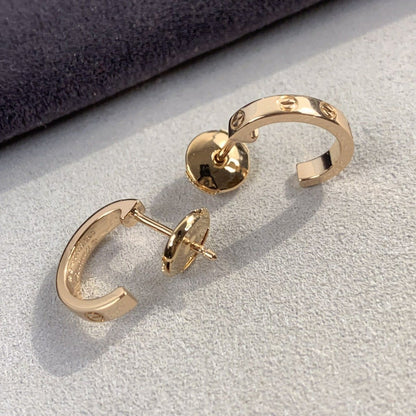 [Panda Jewelry]LOVE EARRINGS 2.65MM PINK GOLD