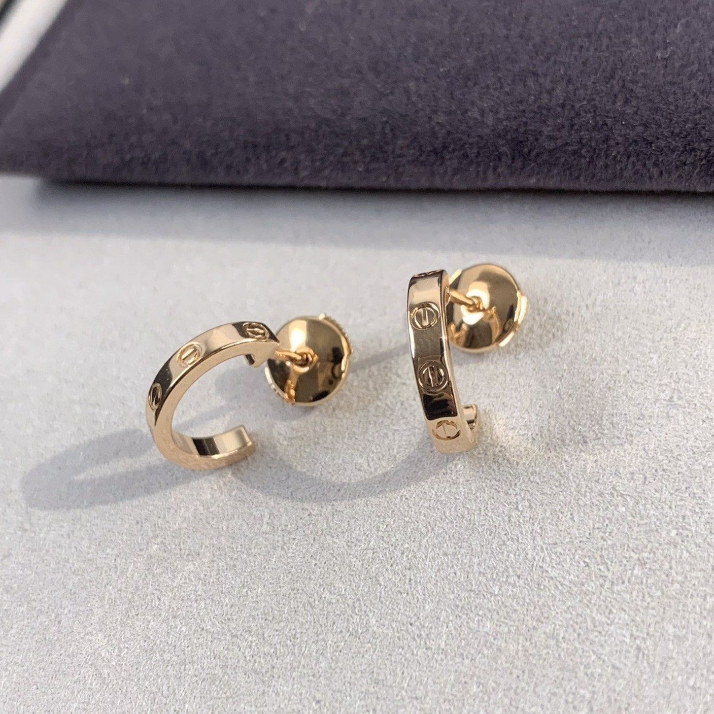 [Panda Jewelry]LOVE EARRINGS 2.65MM PINK GOLD