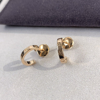 [Panda Jewelry]LOVE EARRINGS 2.65MM PINK GOLD