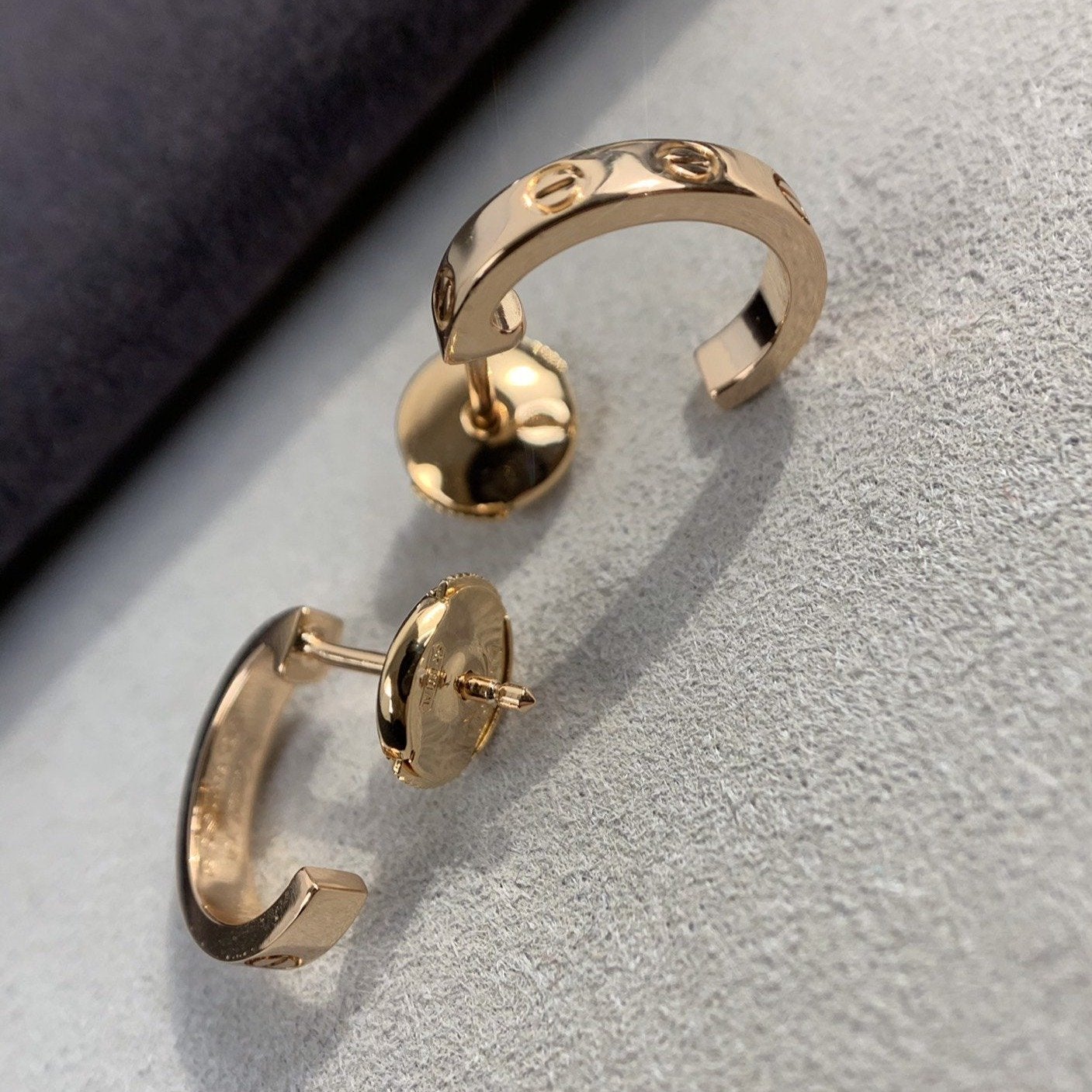 [Panda Jewelry]LOVE EARRINGS 2.65MM PINK GOLD