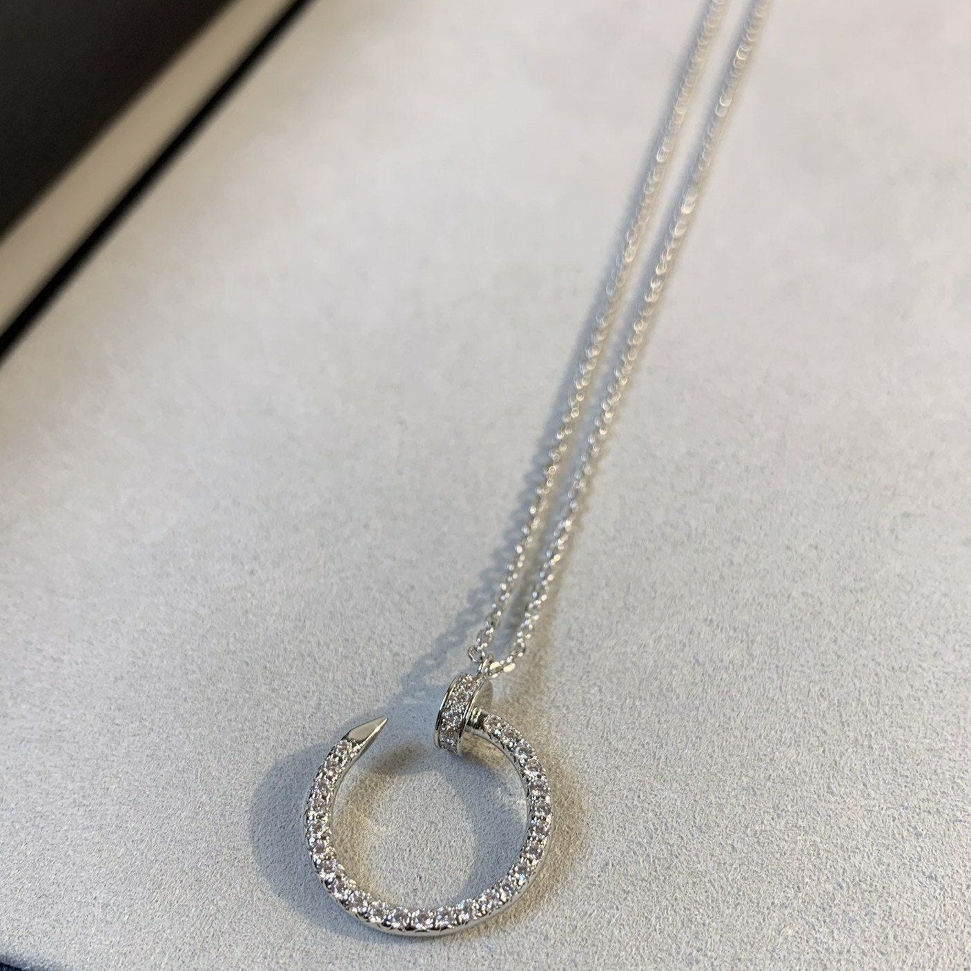 [Panda Jewelry]JUSTE NECKLACE SILVER DIAMONDS
