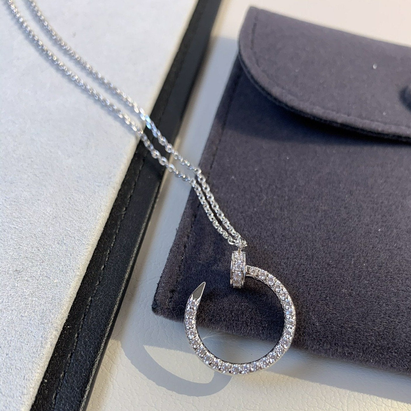 [Panda Jewelry]JUSTE NECKLACE SILVER DIAMONDS