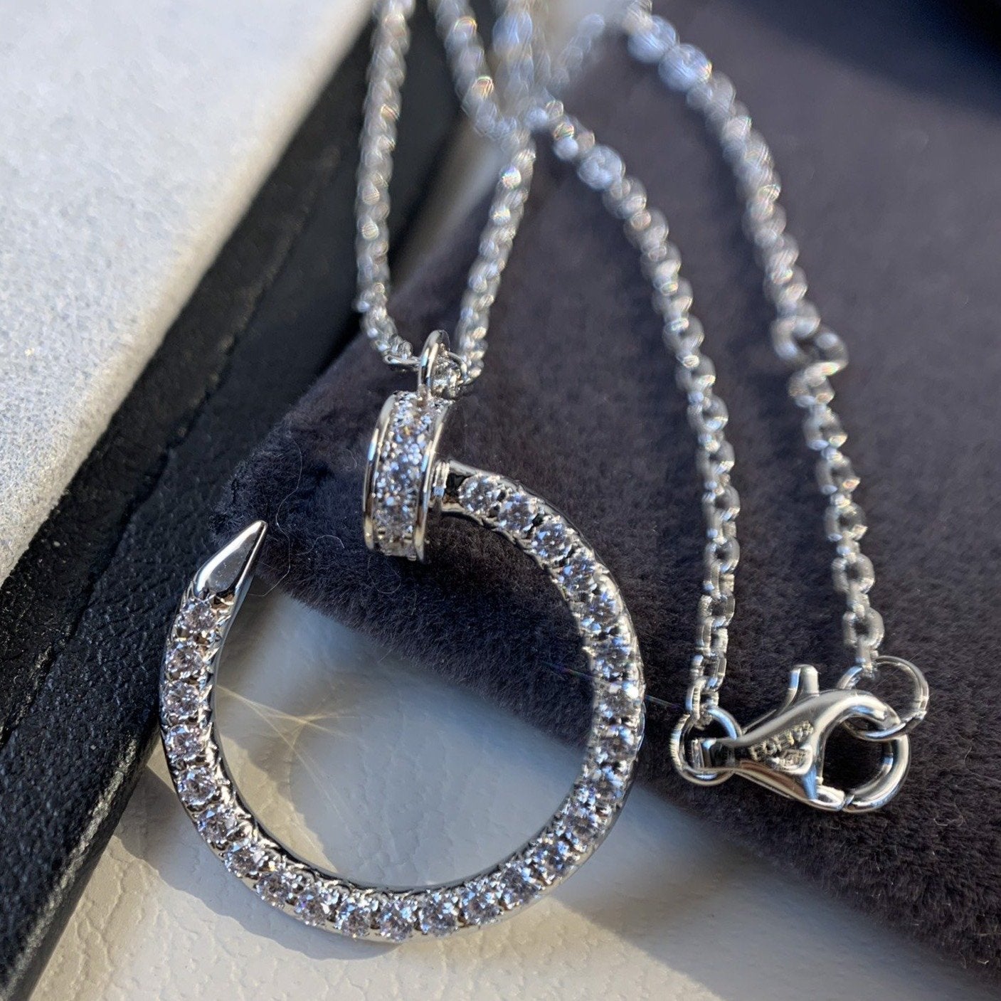 [Panda Jewelry]JUSTE NECKLACE SILVER DIAMONDS