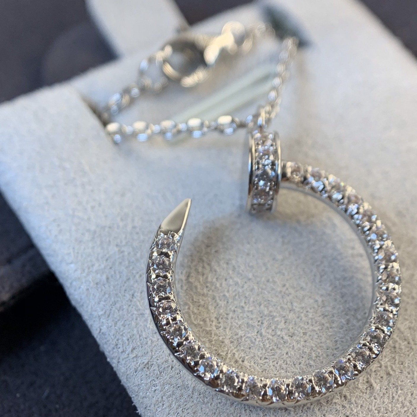 [Panda Jewelry]JUSTE NECKLACE SILVER DIAMONDS