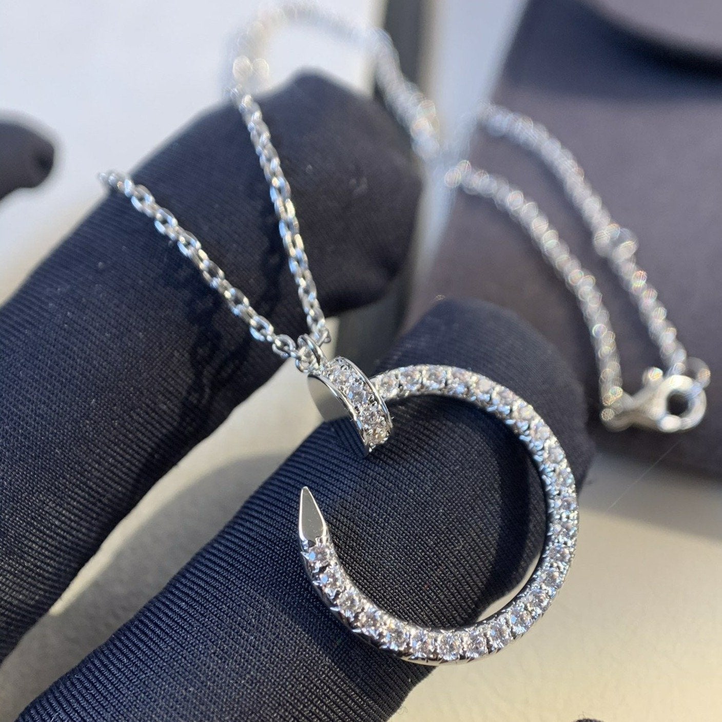 [Panda Jewelry]JUSTE NECKLACE SILVER DIAMONDS