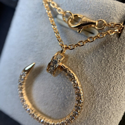[Panda Jewelry]JUSTE NECKLACE PINK GOLD DIAMONDS