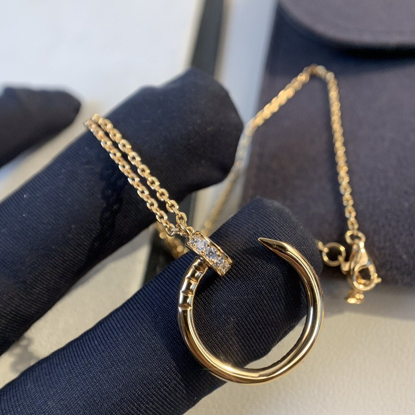 [Panda Jewelry]JUSTE NECKLACE PINK GOLD DIAMONDS