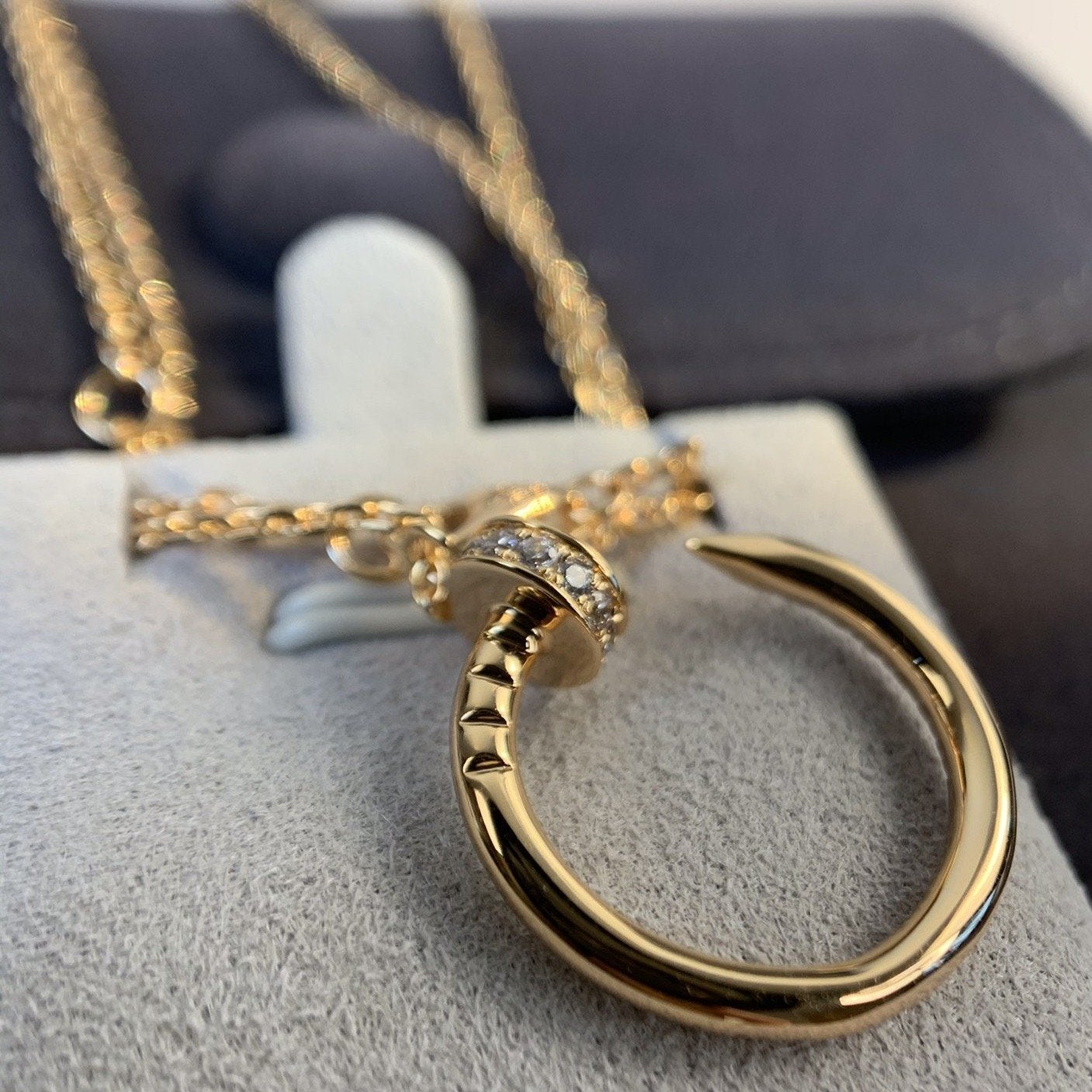 [Panda Jewelry]JUSTE NECKLACE PINK GOLD DIAMONDS