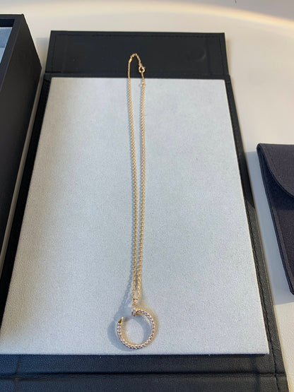 [Panda Jewelry]JUSTE NECKLACE PINK GOLD DIAMONDS