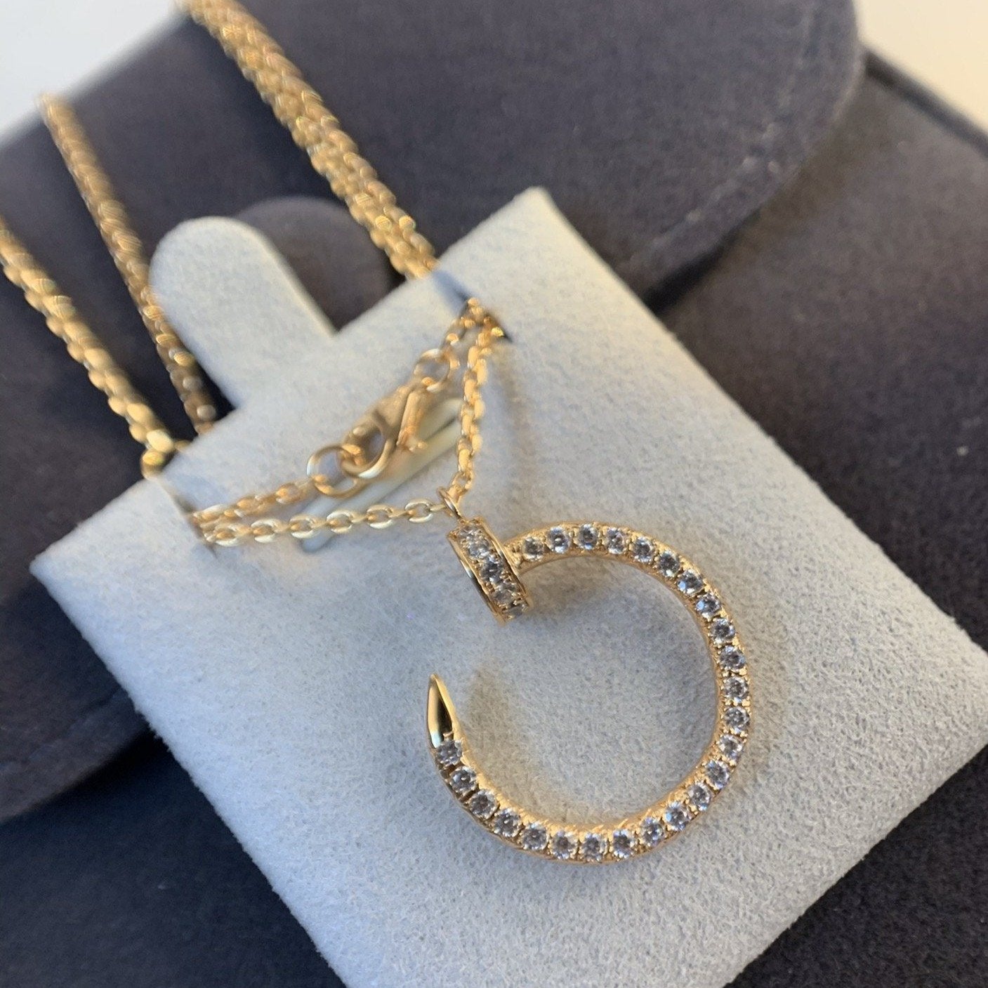 [Panda Jewelry]JUSTE NECKLACE PINK GOLD DIAMONDS
