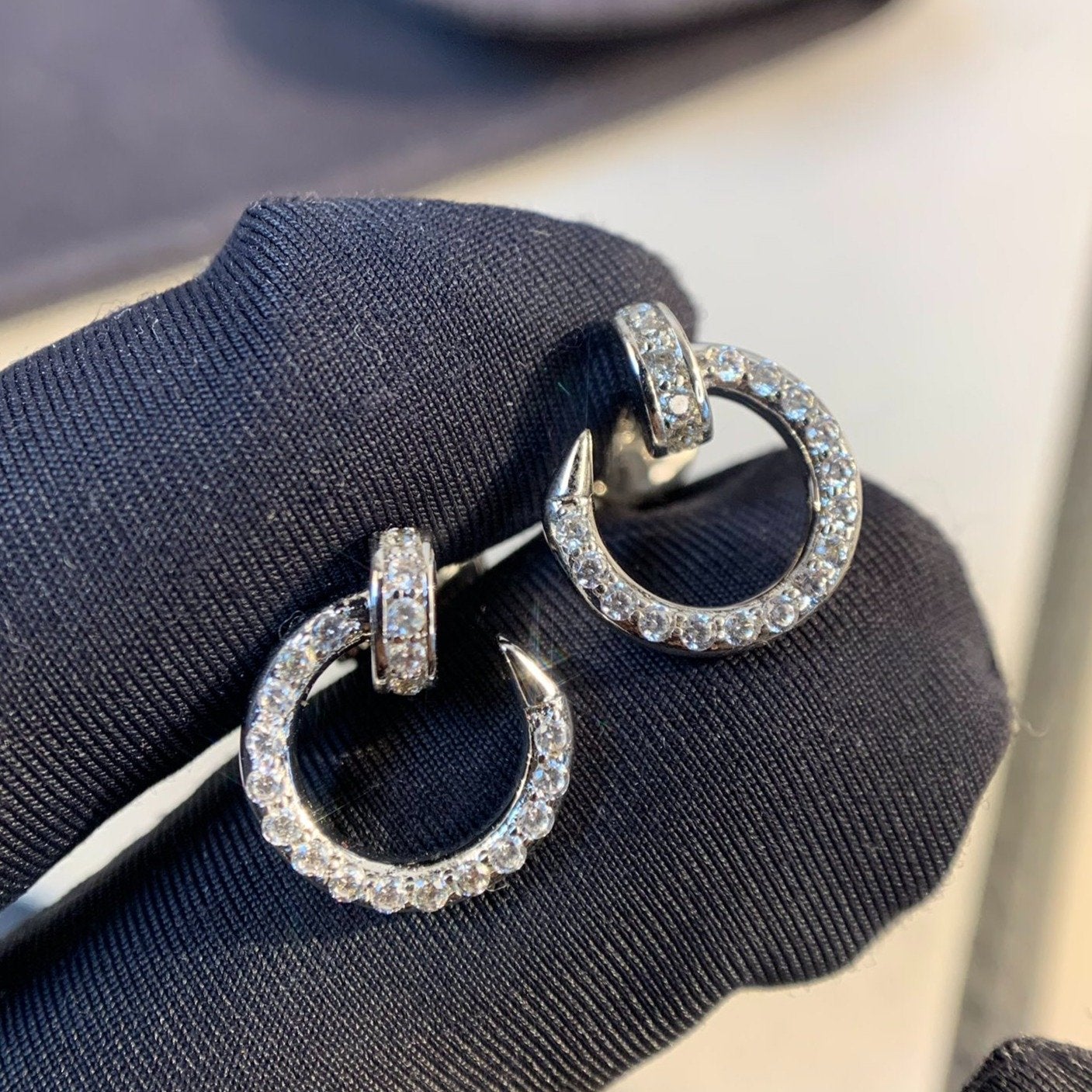[Panda Jewelry]JUSTE EARRINGS SILVER DIAMONDS