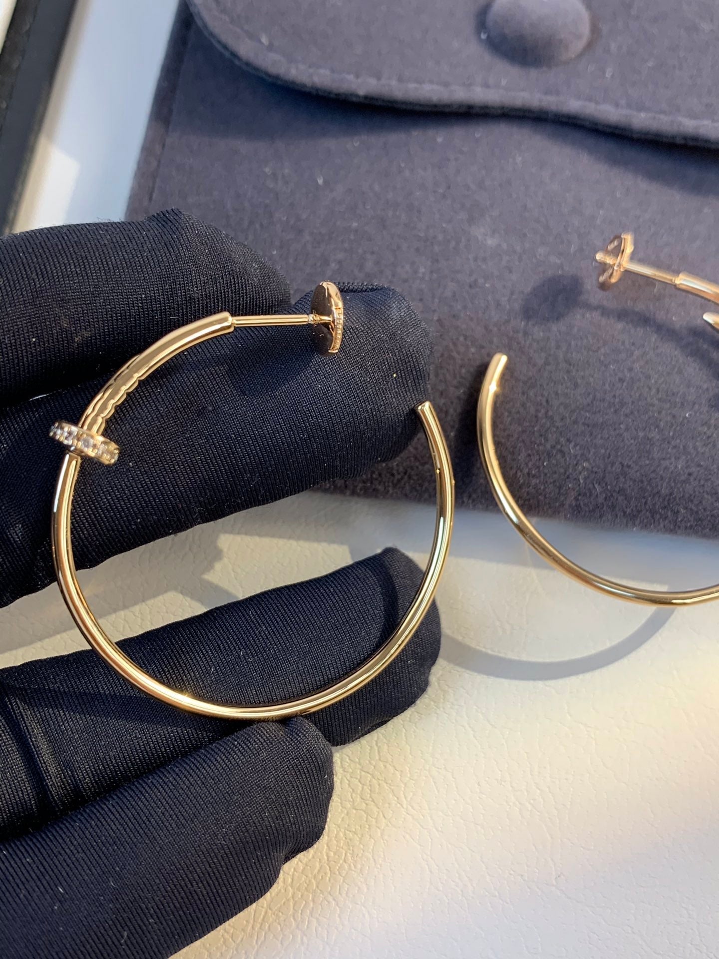 [Panda Jewelry]JUSTE EARRINGS GOLD DIAMONDS 1.8MM