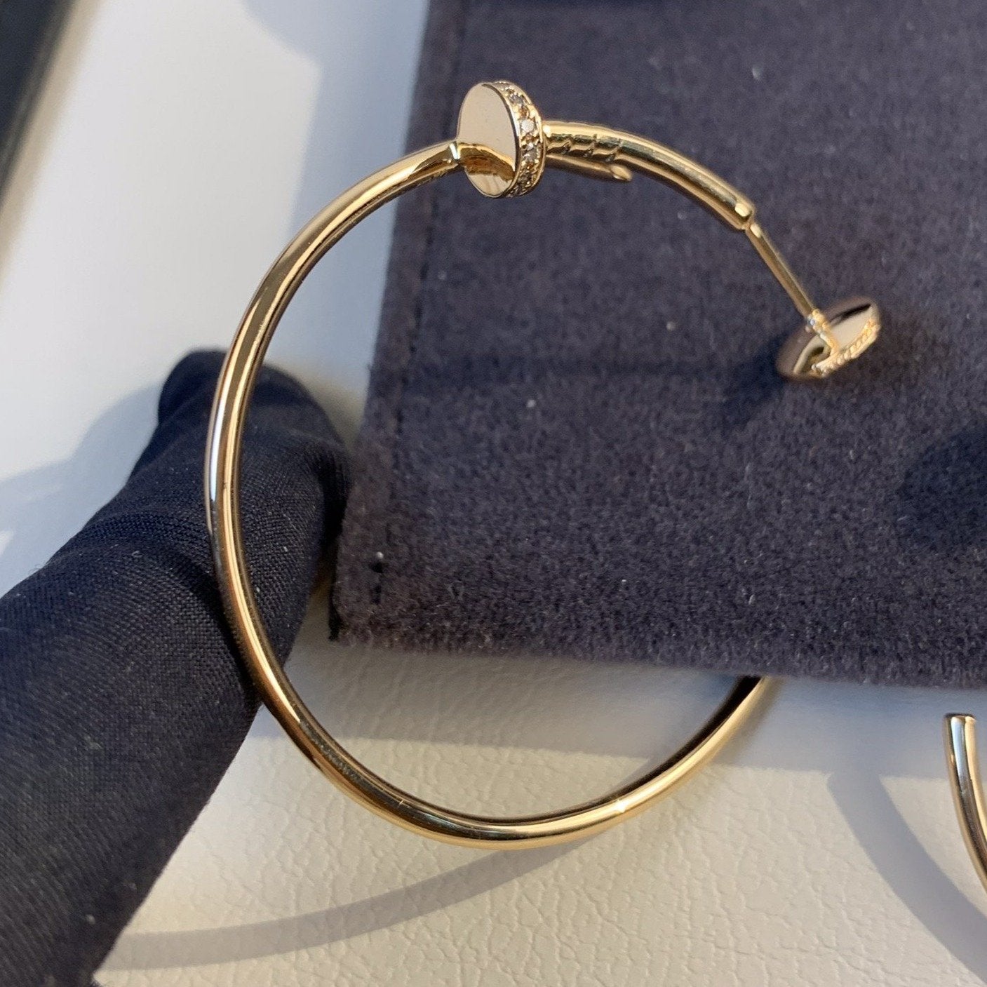[Panda Jewelry]JUSTE EARRINGS GOLD DIAMONDS 1.8MM