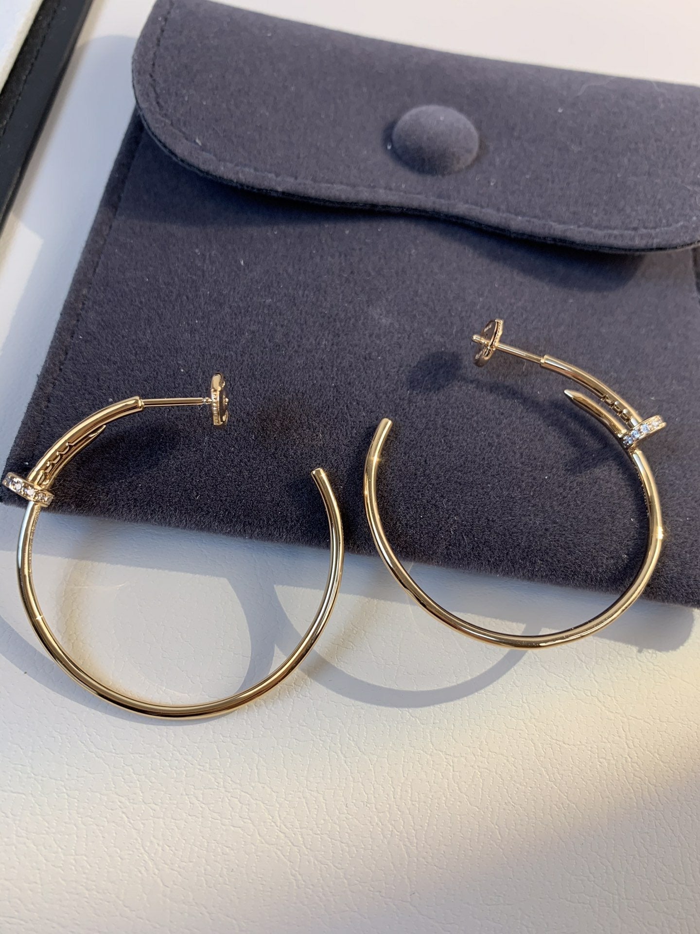 [Panda Jewelry]JUSTE EARRINGS GOLD DIAMONDS 1.8MM