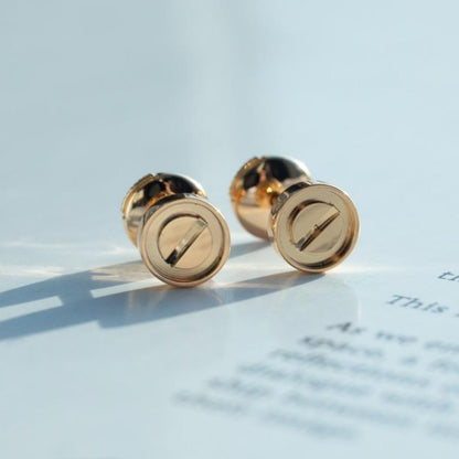[Panda Jewelry]LOVE EARRINGS PINK GOLD 10MM