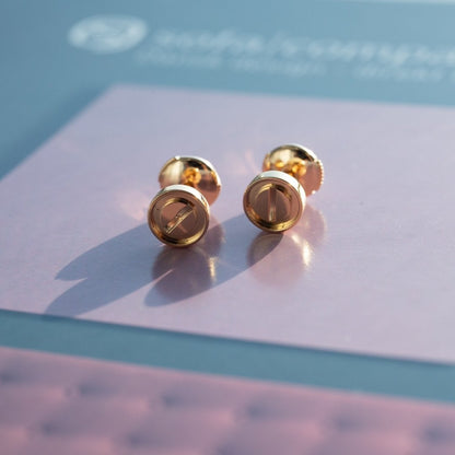 [Panda Jewelry]LOVE EARRINGS PINK GOLD 10MM